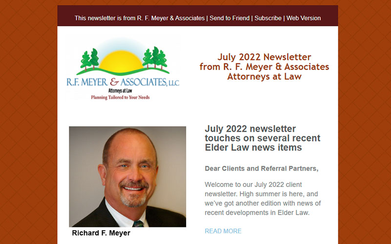 July 2022 newsletter touches on recent Elder Law news