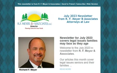 Newsletter for July 2023 covers legal issues families may face as they age