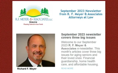 September 2023 newsletter covers three big issues for aging seniors