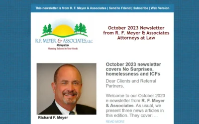 October 2023 newsletter: No Surprises, homelessness, ICFs