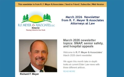 March 2026 newsletter topics: SNAP, senior safety, and hospital appeals